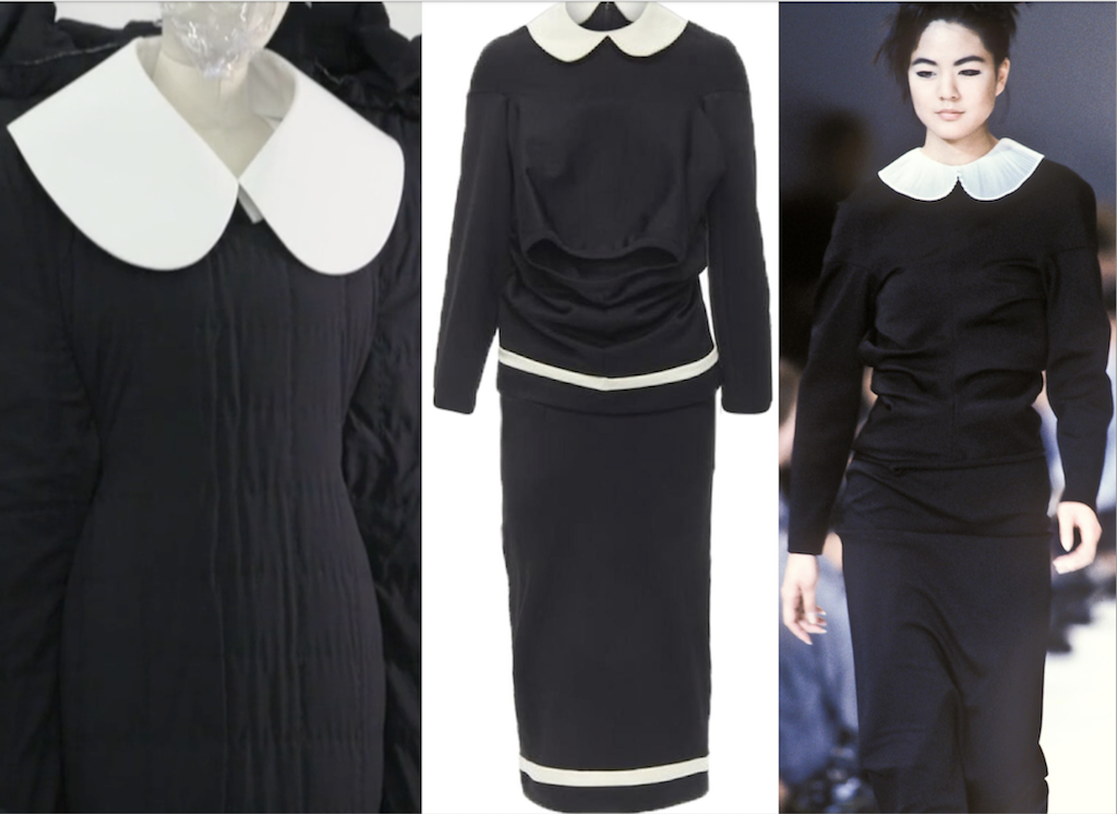 Abiti con il colletto bianco di Comme des Garçons L'abito con il colletto bianco "alla Claudine"